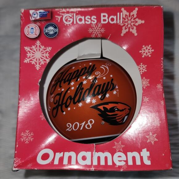 2018 Happy Holidays Oregon State Beavers Christmas Ornament - Picture 5 of 6